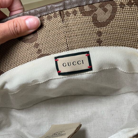 GUCCI Jumbo GG Canvas Bucket Hat Camel/Ebony - Picture 11 of 12